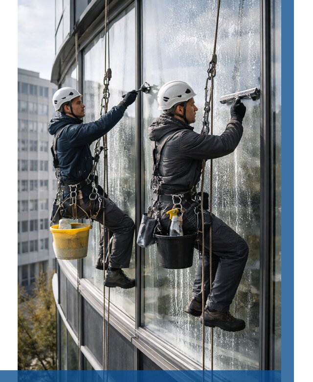 Мойка панорамных окон в Климовске от 354 р. заказать у ВЫСОТНИК-Клс
