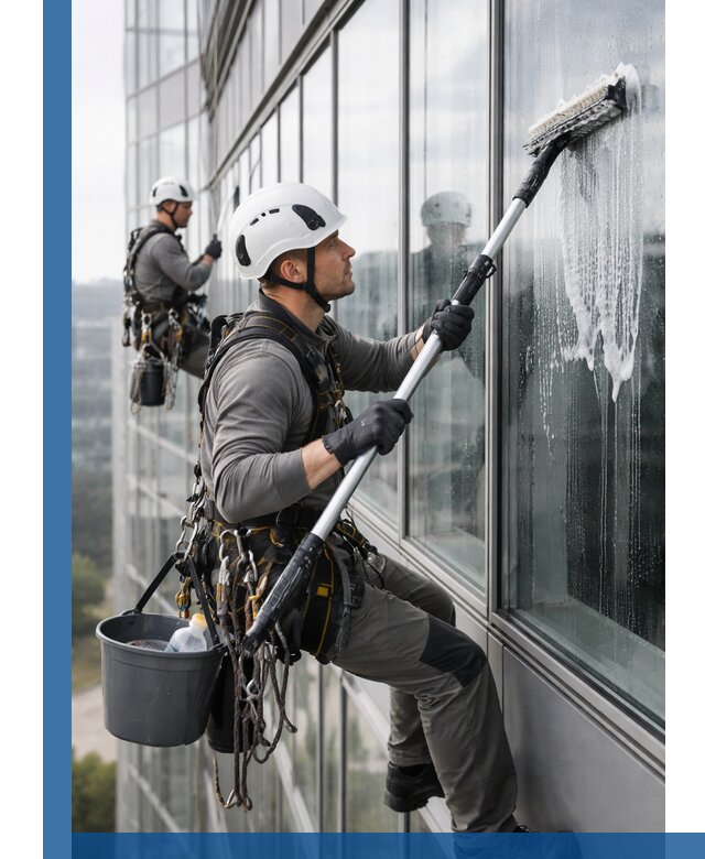 Высотная мойка сплошного остекления с выездом в Климовске