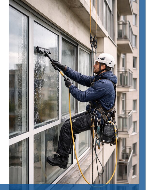 Мойка балконного остекления в Климовске от 3545 р. | ВЫСОТНИК-Клс