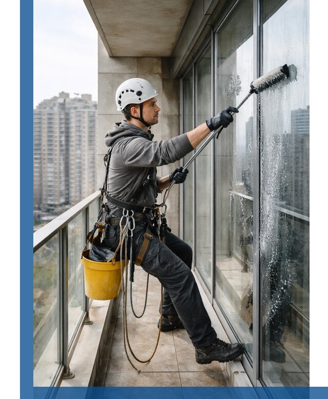 Профессиональная мойка балконного остекления в Климовске