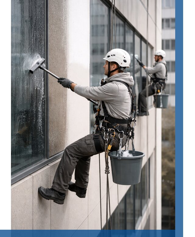 Мойка фасадов зданий в Климовске под ключ от 354 р. | ВЫСОТНИК-Клс