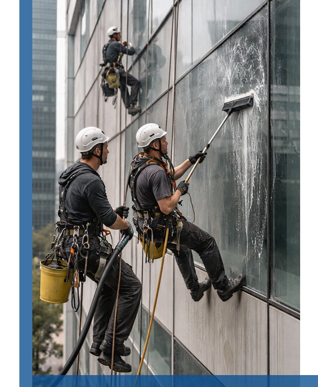 Профессиональная высотная мойка фасадов зданий в Климовске