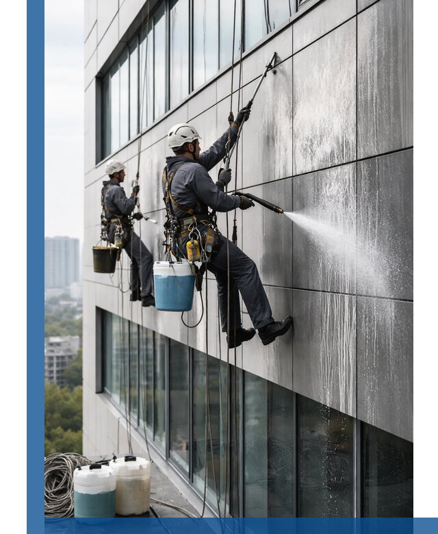 Профессиональная мойка вентилируемых фасадов в Климовске