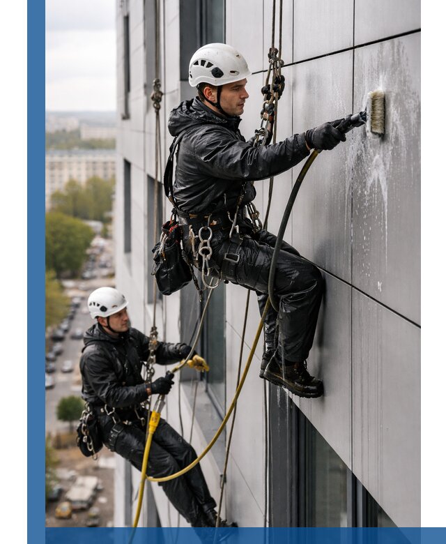Профессиональная мойка фасада из композита в Климовске