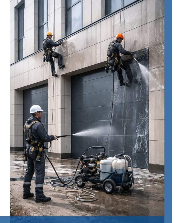 Послестроительная мойка фасада в Климовске от 304 р. | ВЫСОТНИК-Клс