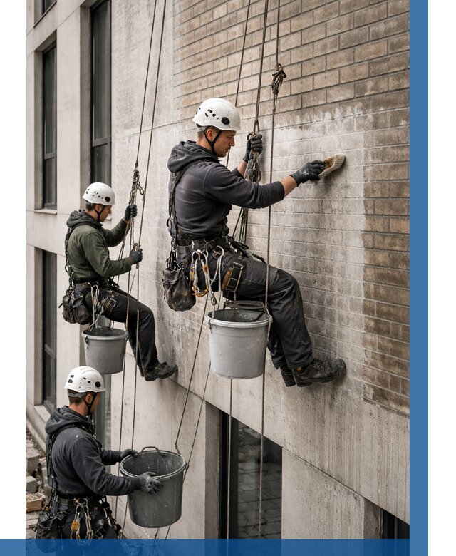 Удаление высолов с фасада в Климовске от 253 р. | ВЫСОТНИК-Клс