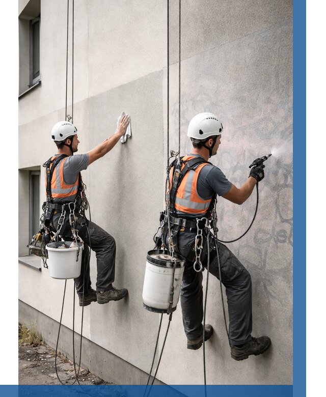 Антиграффити покрытие фасада в Климовске от 608 р. | ВЫСОТНИК-Клс