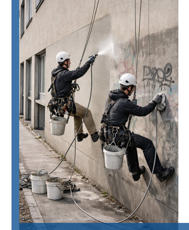 Антиграффити покрытие фасада с защитой от надписей в Климовске