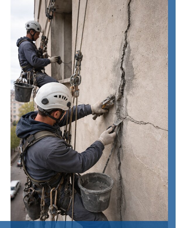 Заделка трещин на фасаде в Климовске от 912 р. | ВЫСОТНИК-Клс