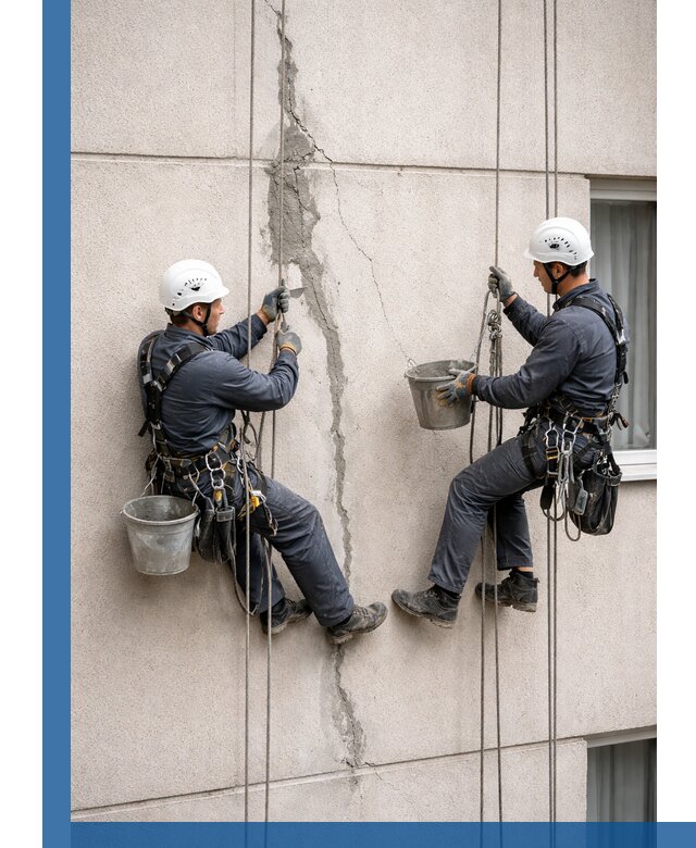 Заделка трещин на фасаде в Климовске с гарантийным ремонтом