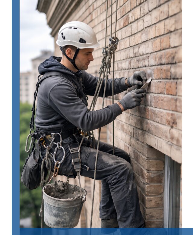 Качественный ремонт кирпичной кладки фасада в Климовске с гарантией