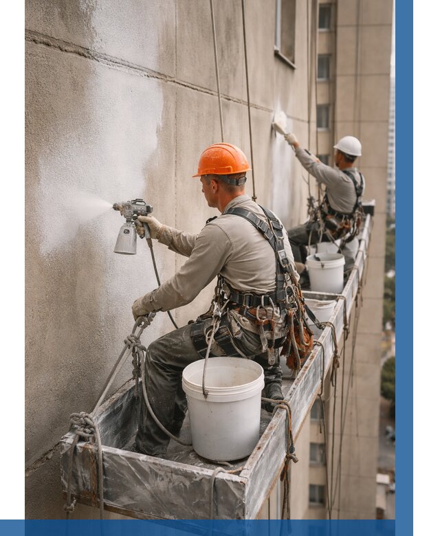 Грунтовка фасада на высоте в Климовске от 122 р. | ВЫСОТНИК-Клс