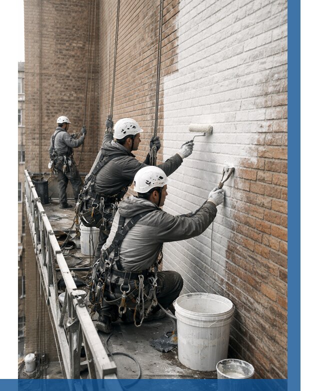 Покраска кирпичного фасада в Климовске от 354 р. | ВЫСОТНИК-Клс