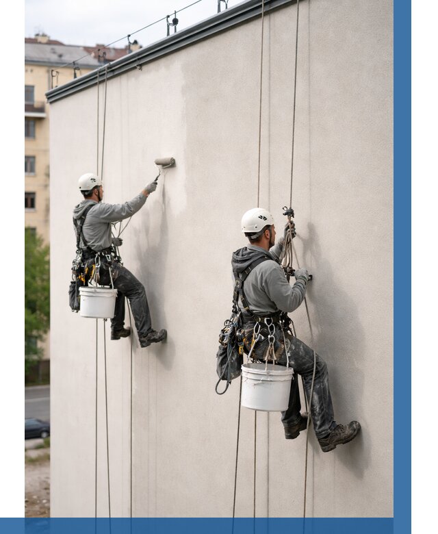 Покраска оштукатуренного фасада в Климовске от 324 р. | ВЫСОТНИК-Клс