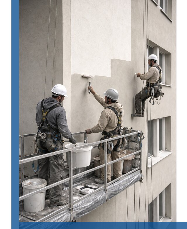 Покраска оштукатуренного фасада в Климовске под ключ с гарантией