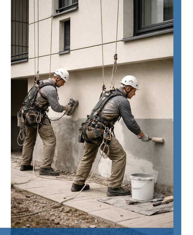 Окраска цоколя здания в Климовске от 456 р. под ключ | ВЫСОТНИК-Клс