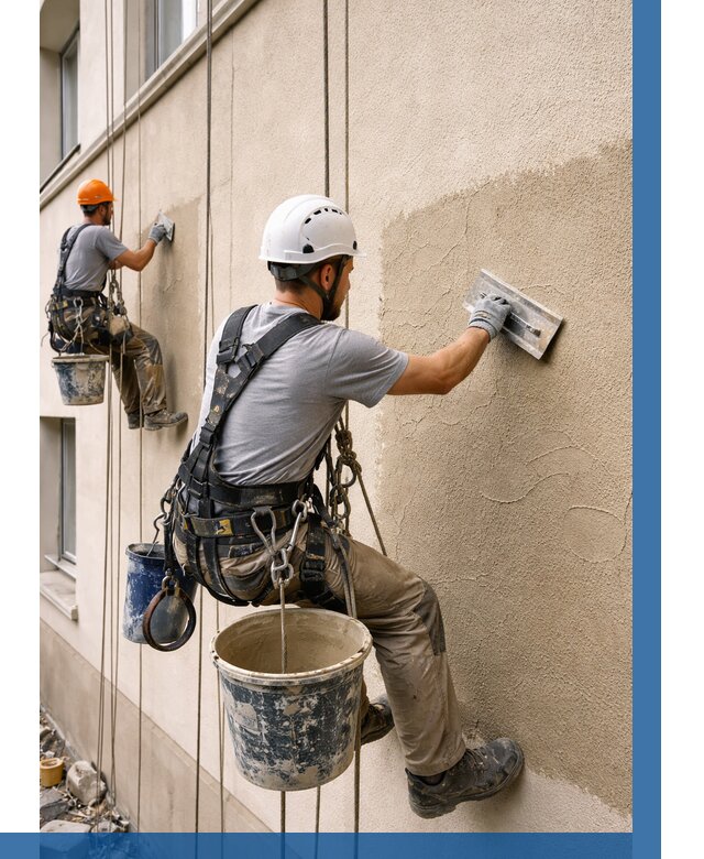 Декоративная штукатурка фасада в Климовске от 1215 р. | ВЫСОТНИК-Клс