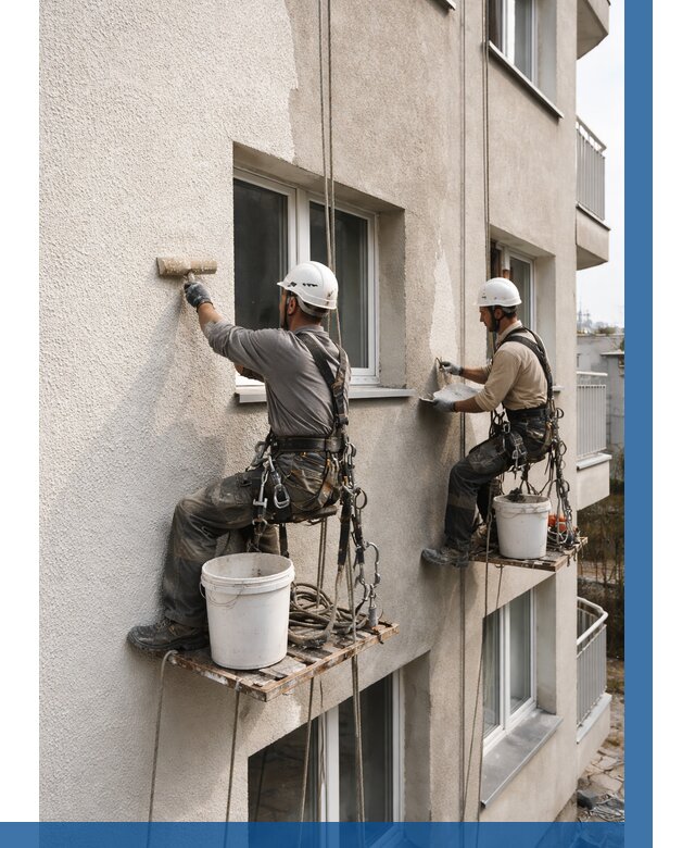 Нанесение короеда на фасад в Климовске от 456 р. | ВЫСОТНИК-Клс