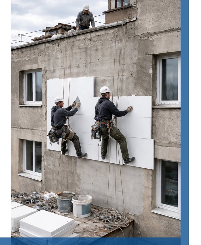 Утепление фасада пенополистиролом в Климовске от 1823 р. | ВЫСОТНИК-Клс