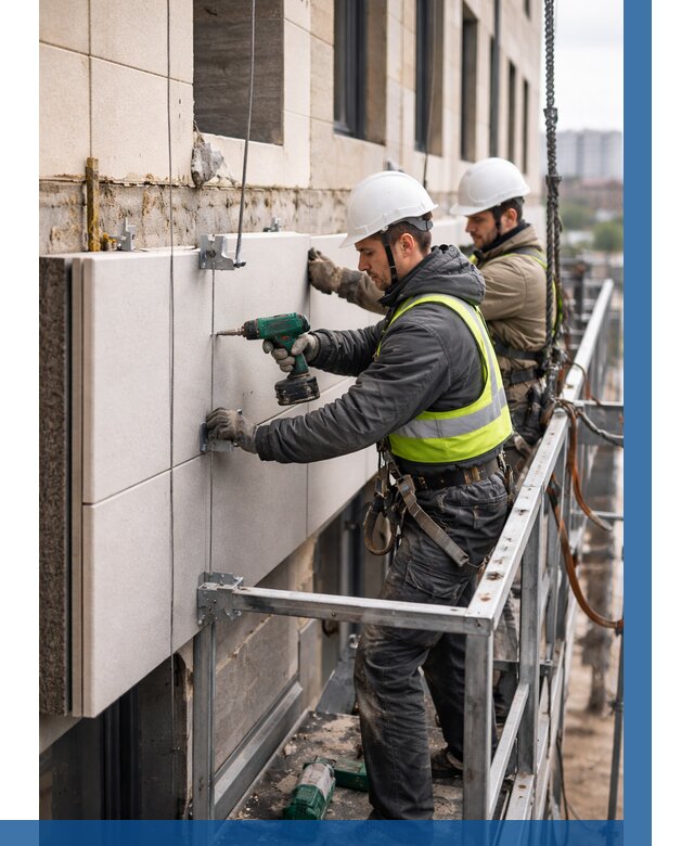 Монтаж фасадных термопанелей в Климовске от 1519 р. | ВЫСОТНИК-Клс