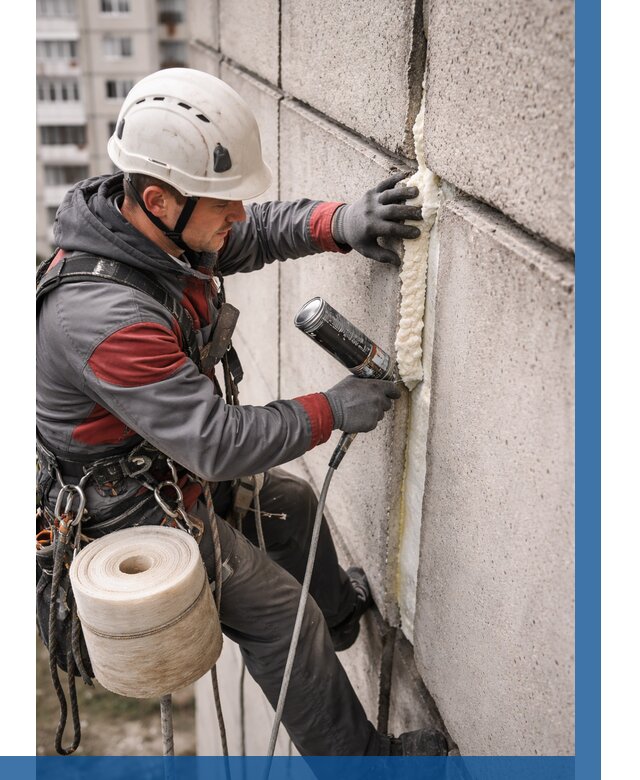 Утепление межпанельных швов в Климовске от 709 р. | ВЫСОТНИК-Клс