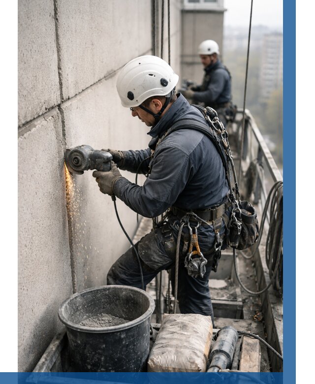 Штробление межпанельных швов в Климовске от 1215 р. | ВЫСОТНИК-Клс