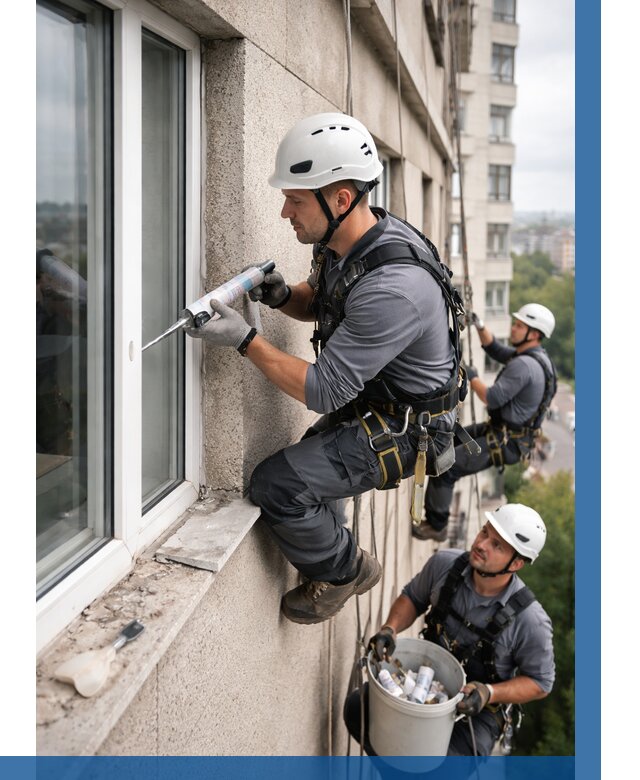 Герметизация оконных швов снаружи в Климовске от 1519 р. | ВЫСОТНИК-Клс