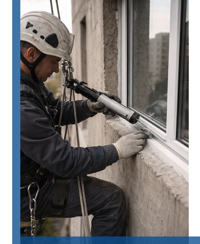 Герметизация оконных швов снаружи в Климовске профессионально