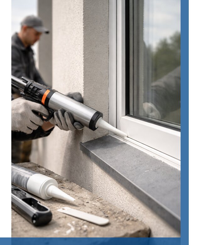 Герметизация монтажных швов окон в Климовске от 658 р. | ВЫСОТНИК-Клс