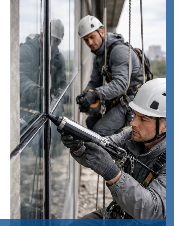 Герметизация витражных швов в Климовске от 658 р. | ВЫСОТНИК-Клс