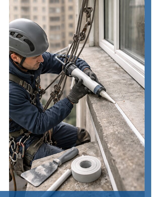 Герметизация балконного козырька в Климовске от 4558 р. | ВЫСОТНИК-Клс