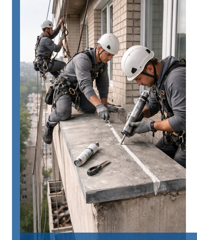 Герметизация балконного козырька в Климовске профессионально