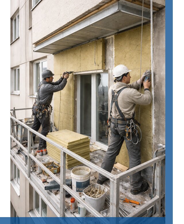 Утепление балкона снаружи в Климовске от 1620 р. под ключ ВЫСОТНИК-Клс