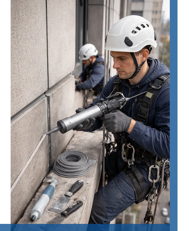 Герметизация деформационных швов фасада в Климовске от 709 | ВЫСОТНИК-Клс