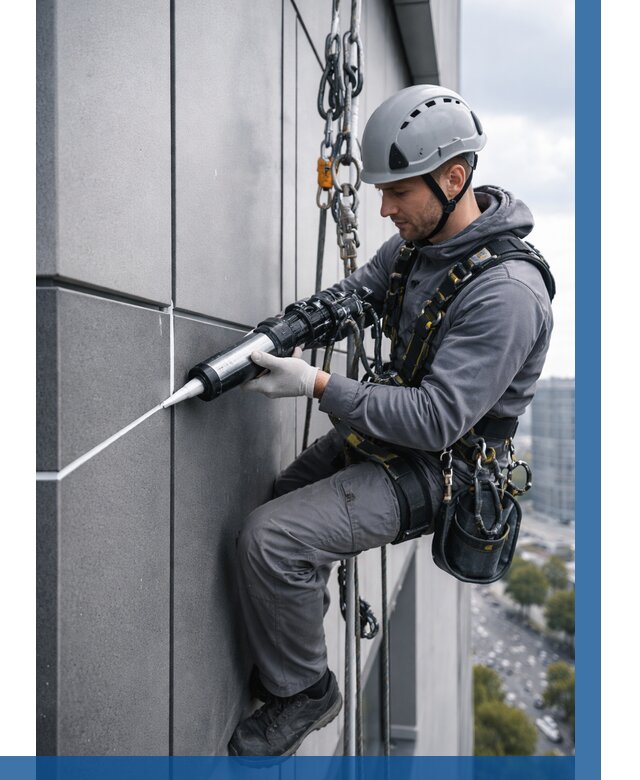 Герметизация стыков фасадных панелей в Климовске от 6583 р.| ВЫСОТНИК-Клс