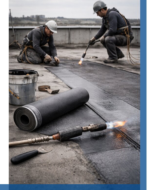 Ремонт рулонной кровли в Климовске от 658 р. | ВЫСОТНИК-Клс