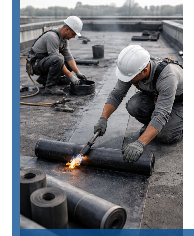 Ремонт рулонной кровли в Климовске герметизация и восстановление