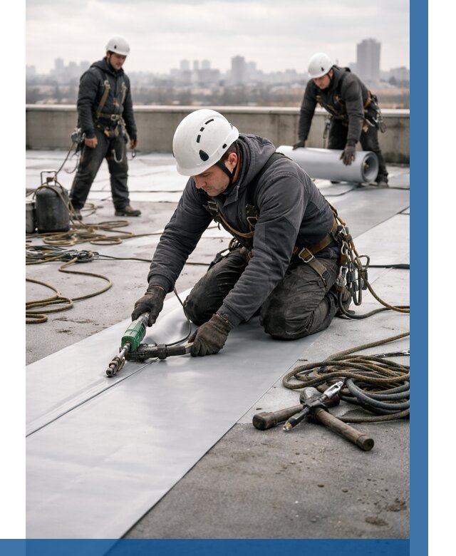 Ремонт мембранной кровли в Климовске от 1823 р./м2 | ВЫСОТНИК-Клс