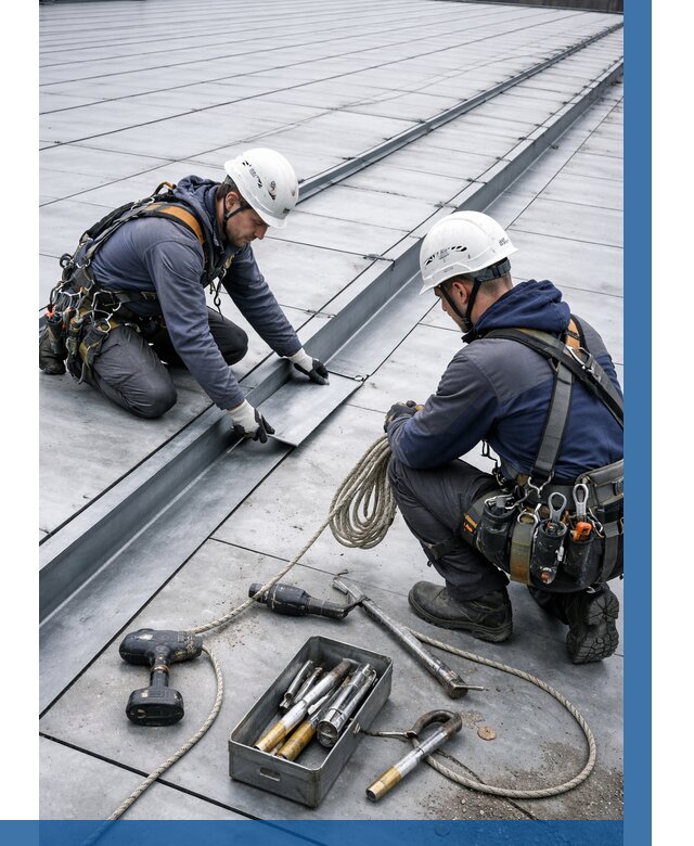 Ремонт фальцевой кровли в Климовске от 709 р. | ВЫСОТНИК-Клс