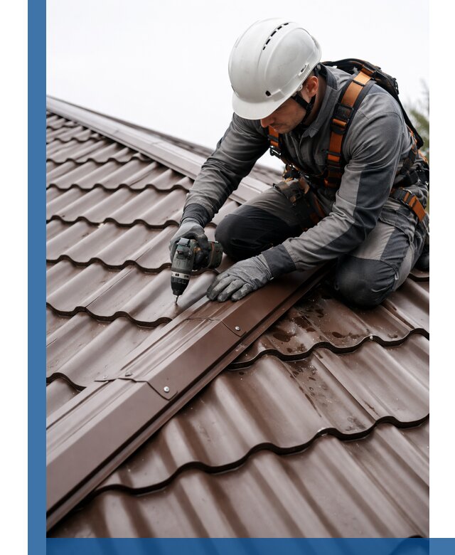 Ремонт металлочерепицы на крыше в Климовске профессионально