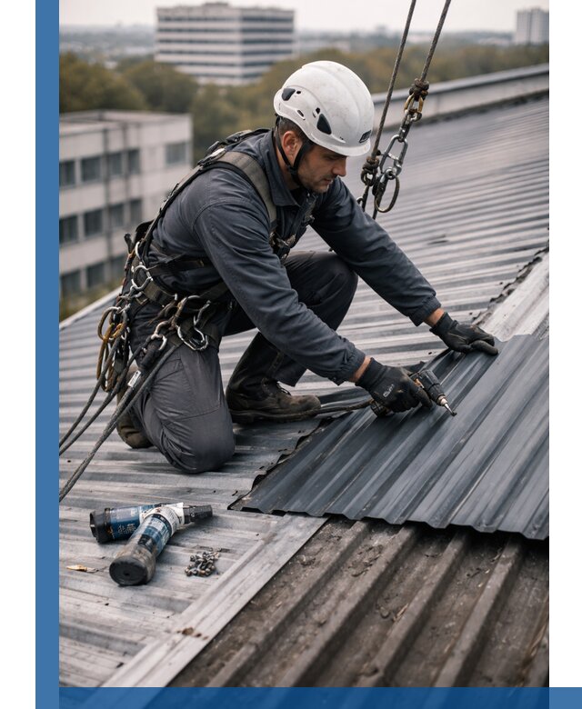 Ремонт профнастила на кровле в Климовске, работы под ключ