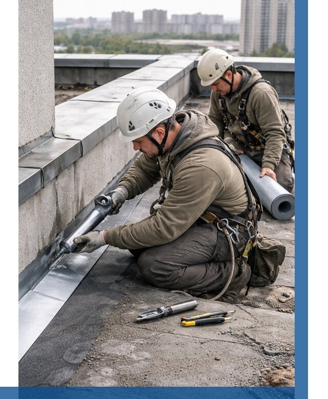 Ремонт кровельных примыканий в Климовске от 1215 р. | ВЫСОТНИК-Клс