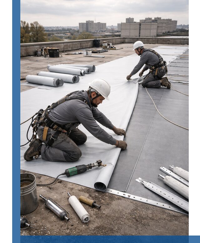 Монтаж мембранной кровли в Климовске для промышленных зданий