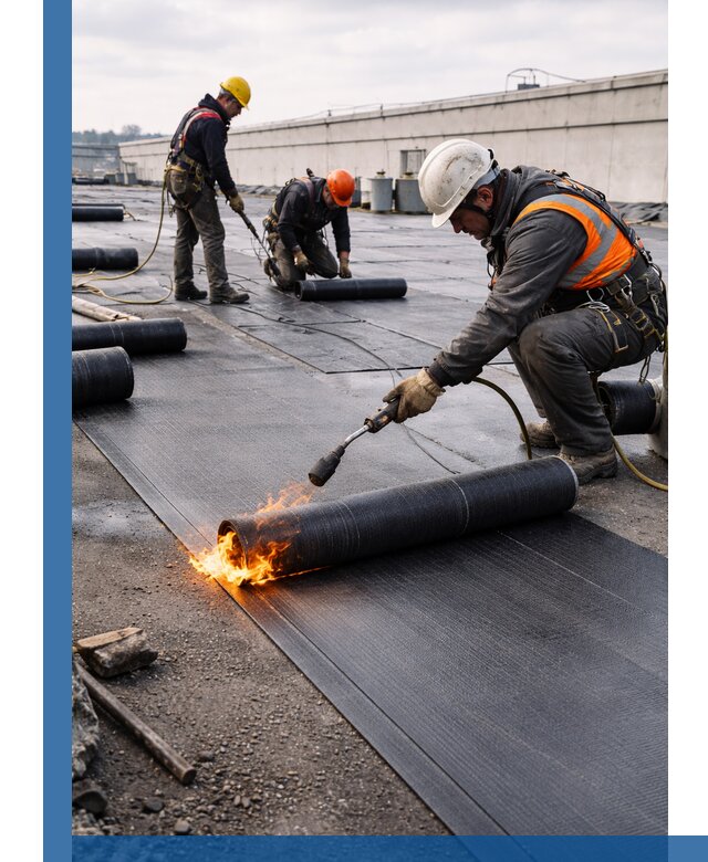 Монтаж наплавляемой кровли в Климовске профессионально