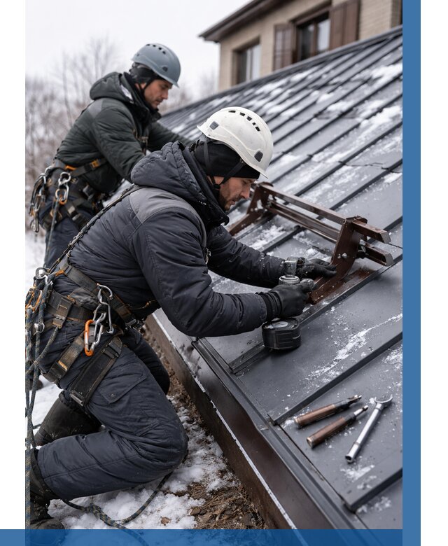 Монтаж снегозадержателей в Климовске от 456 р. | ВЫСОТНИК-Клс