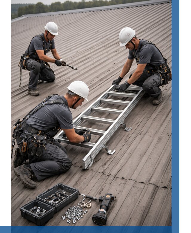 Монтаж кровельной лестницы в Климовске от 4558 р. | ВЫСОТНИК-Клс