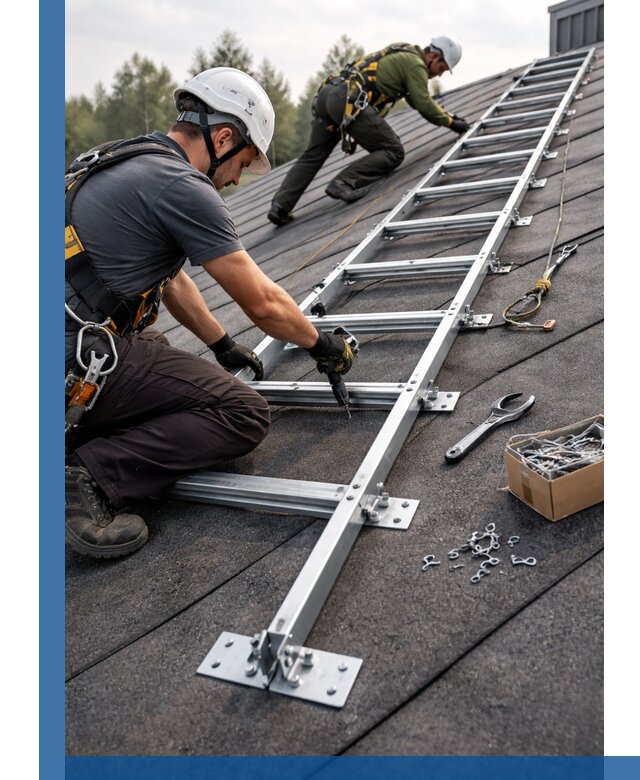 Профессиональный монтаж кровельной лестницы в Климовске под ключ