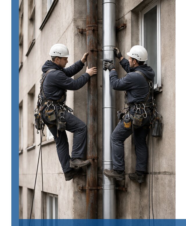 Замена водосточных труб в Климовске: монтаж и демонтаж под ключ