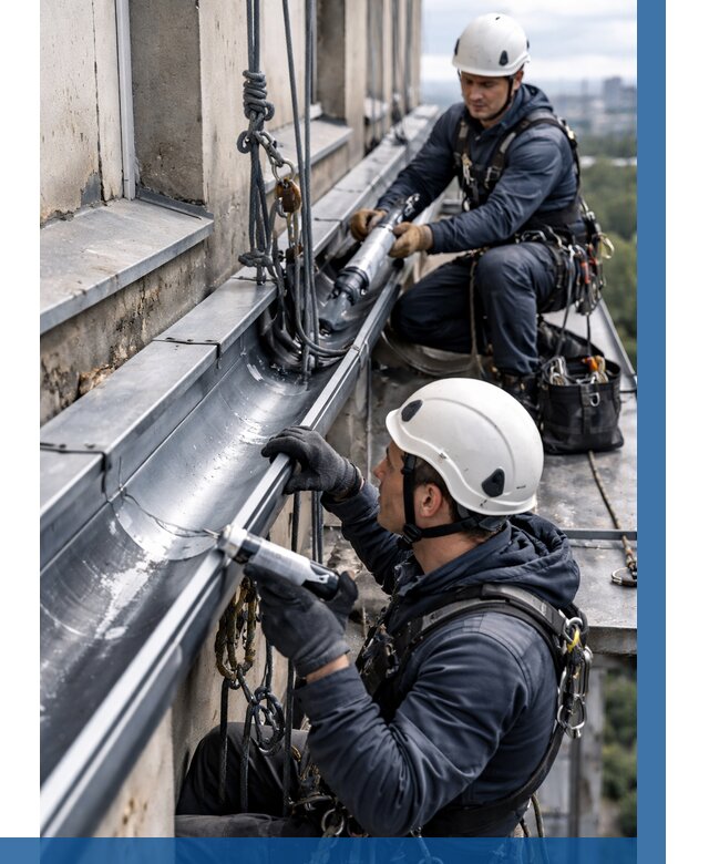 Ремонт водосточных желобов в Климовске от 6583 р. | ВЫСОТНИК-Клс