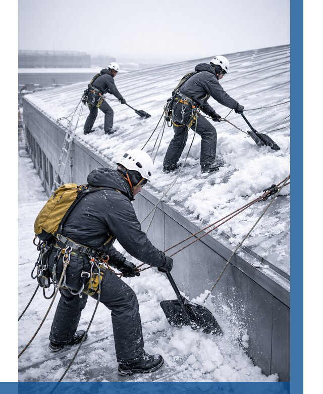 Очистка навесов от снега в Климовске от 4558 р. | ВЫСОТНИК-Клс